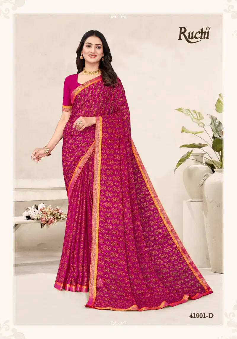 Simayaa Vol 34 By Ruchi Chiffon Daily Wear Saree Exporters In India
